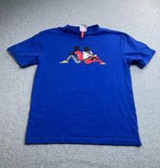 Kappa T-Shirt Men Medium Blue Shirt Fitted Streetwear Grunge Logo Retro 90s Y2K