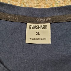 Gymshark Shirt Mens XL Blue Short Sleeve Embroidered Logo Activewear Gym