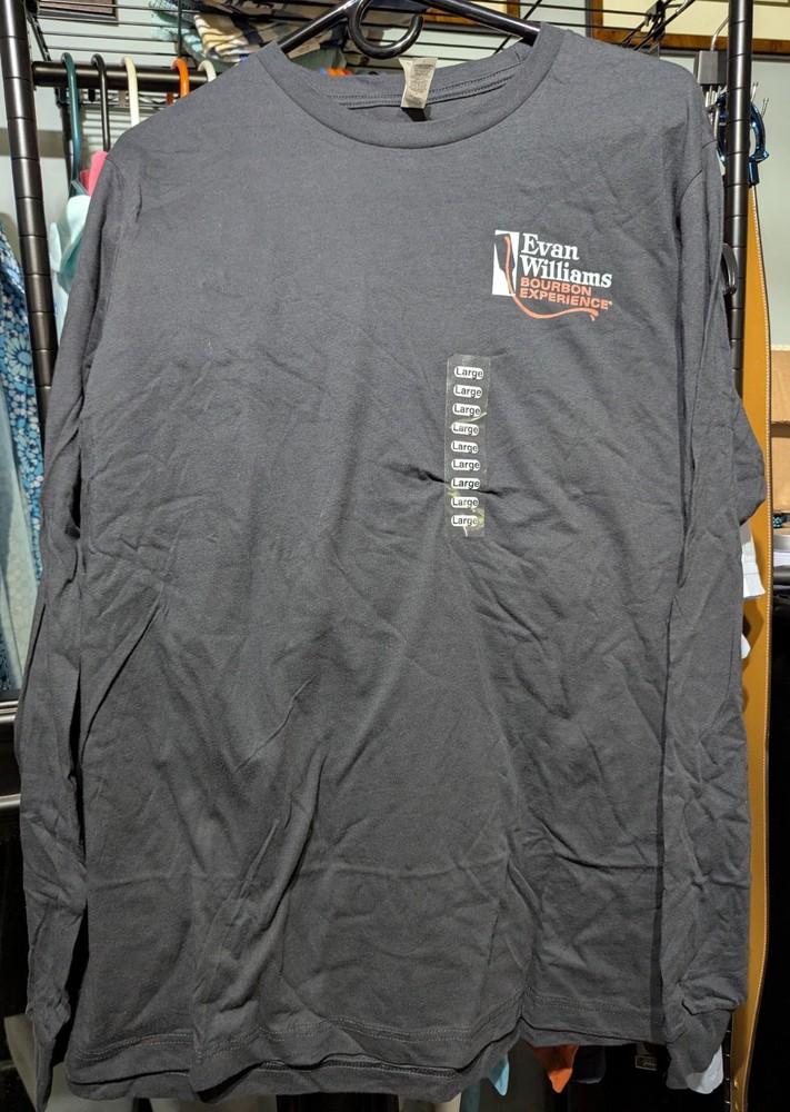 Evan Williams Bourbon Experience Gray Long Sleeve T Shirt S~ 17 Distilleries