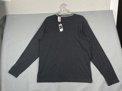 Cremieux Shirt Mens Medium Gray Long Sleeve V-Neck Tagless Tee T-Shirt Jersey