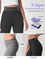 Womens Yoga Pants Straight Leg Stretchy Work Pants High Waist Pull On Busines…