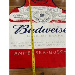 Budweiser King of Beers Graphic Tank Top Mens Large Red Label Logo Cotton Shirt