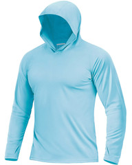 UPF50+ Mens Sun Protection Hoodies Shirts Long Sleeve Hooded UV Fishing Tops Tee