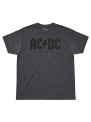 AC DC Back In Black Graphic T-Shirt Gray Mens Size 2XL Rock Tour Concert Tee