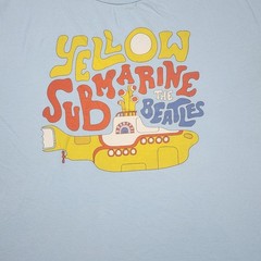 The Beatles Yellow Submarine Graphic T-Shirt Mens 2XL Blue Good Band Tee Cotton
