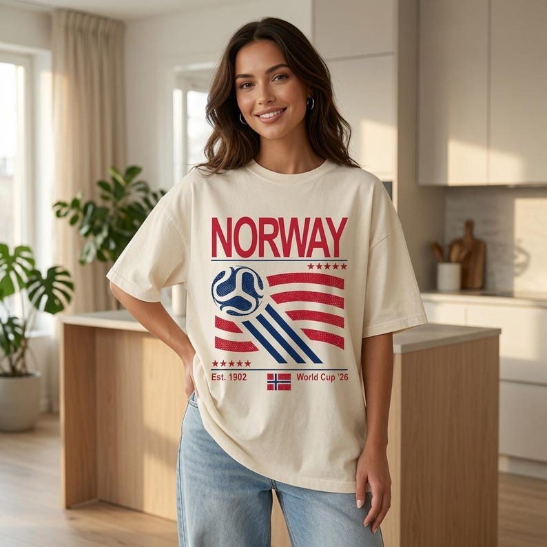 Norway World Cup Shirt, Retro Norway Football Fan Tee, Landslaget Soccer Gift
