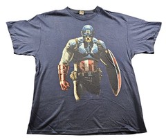 Marvel Captain America Shirt Mens XL Blue Mad Engine 2012 Superhero Movie Tee