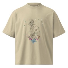 Women organic oversized high neck t-shirt