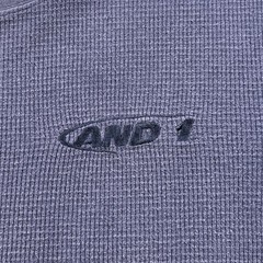 Vintage AND1 T-Shirt Mens Large Blue Thermal Waffle Knit Basketball Long Sleeve