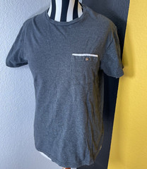 Craft Flow Mens Shirt Small Cotton Blend Pocket Charcoal Machine wash