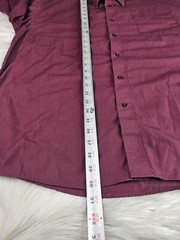 Giovanni Uomo Mens Shirt Button Up Maroon SZ 17 1/2 36 37 Long Sleeve
