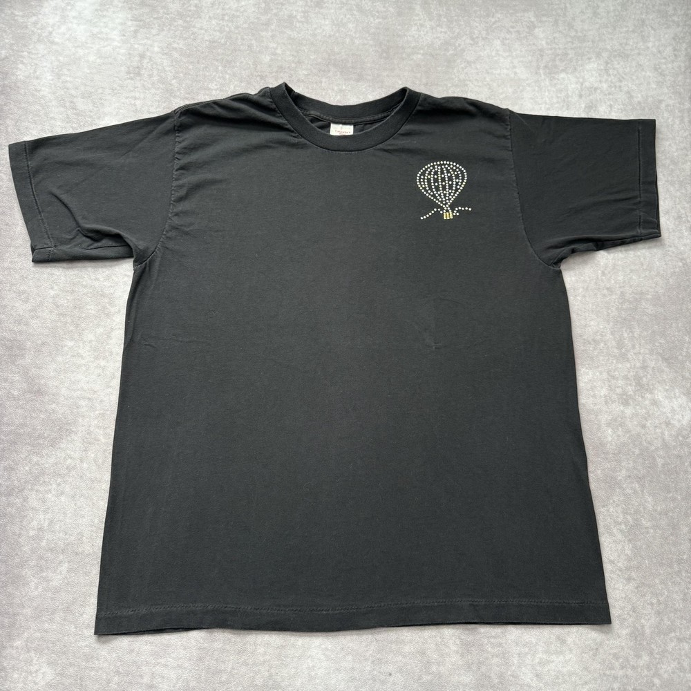 Vintage 90s Hot Air Balloon Shirt Mens XL Black Rhinestone Single Stitch Tee