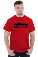 Brooklyn City Skyline Silhouette Urban NYC Fashion Novelty Tee T-Shirt Tee