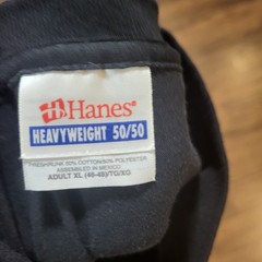 Vintage Hanes Heavyweight 50/50 Blank T Shirt Mens XL Black Short Sleeve 90s Y2K