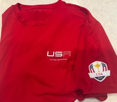 RLX Ralph Lauren Shirt Mens M Ryder Cup 2016 Red USA Performance Golf t-Shirt