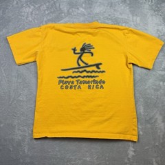 Vintage Playa Tamarindo Costa Rica Surf Tourist T Shirt Yellow Medium