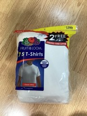 NOS 2010 FRUIT OF THE LOOM 7 Pack XL 46-48 White 100% Cotton T-shirts