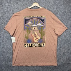Lucky Brand Graphic T-Shirt Men’s XXL Orange Desert Psychedelic California New