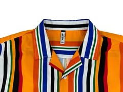 Weiv Of Los Angeles Brilliant Colored Stripe Short Sleeve Button Shirt Mens 2XL