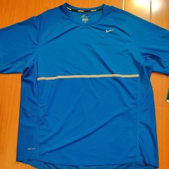 Mens Nike Dri-Fit UV Miler Reflective Running Shirt sz.XL Blue NWT Breathable