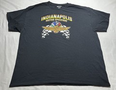 Indianapolis Motor Speedway Winged Wheel Logo Tee Shirt Black Mens Size XL