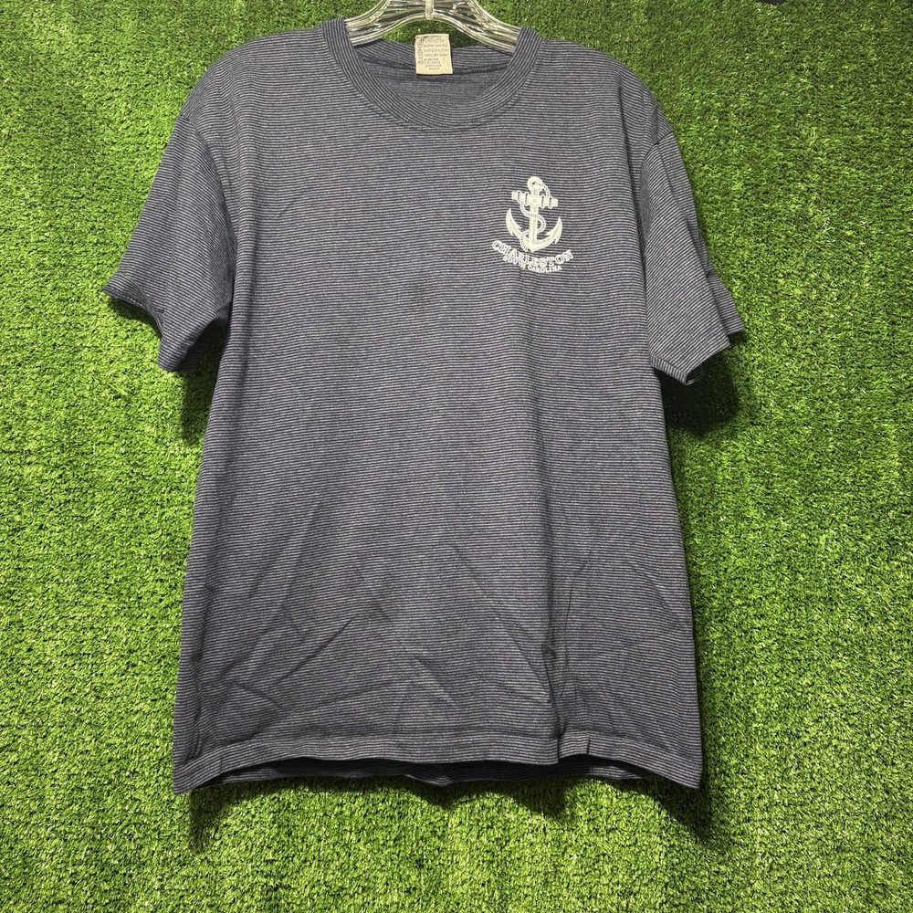 Mens Vintage Made In USA Charleston South Carolina Destination Shirt Blue Mens M