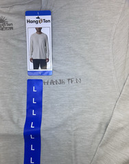 New HANG TEN Men’s Large Cream Color Long Sleeve Sun Shirt UPF 50+