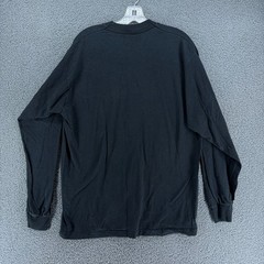VTG BVD Premium Series T Shirt Mens XL Black Long Sleeve Made In USA Plain Blank