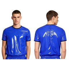 Men Tops Back Invisible Zipper Top Workout T-shirt Casual Contrasting Stage