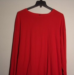 NWT MEN’S 6XL LR SCOOP PREMIUM RED BLK LONG SLEEVE P/O QUILTED TEE T-SHIRT #1390