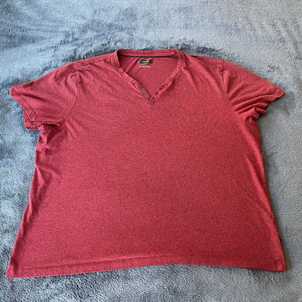 Alfani Men’s Split V-Neck Short Sleeve Red Shirt 3X