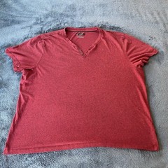 Alfani Men’s Split V-Neck Short Sleeve Red Shirt 3X