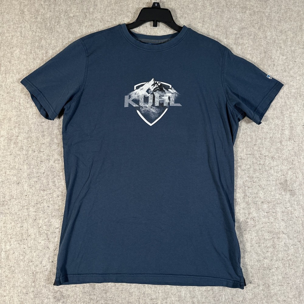 Kuhl Mens Shirt Medium Organic Cotton Blue Graphic Tee Wildfibre