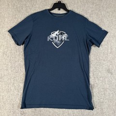 Kuhl Mens Shirt Medium Organic Cotton Blue Graphic Tee Wildfibre