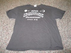 Ouija Graphic white on black Tee T-Shirt Size Large used