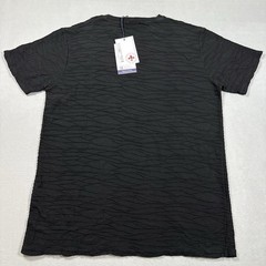 MIDA Undici Textured Crinkle T-Shirt Men’s M Black Premium Cotton Made Italy