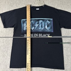 AC/DC Back In Black Shirt Mens Large Black Tour Band Rock Tee Music