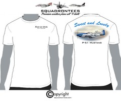 Sweet and Lovely P-51 Mustang – Premium Plane Art Squadron T-Shirt