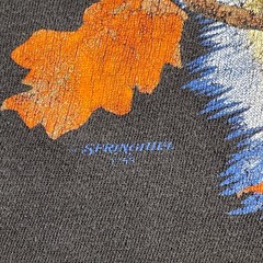 Vintage 90s Springhill Wild Wolf Autumn Art Shirt Large 22×22 Boxy Black