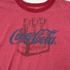 Coca Cola Shirt Mens XXL Red Heather Ringer Six Pack Bottle Graphic Tee Coke