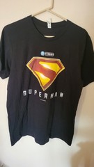 Canvas Sz L t Shirt Superman dc Studios black s Sleeve flo on back comic con 31