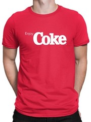 Officially Licensed Coca-Cola Enjoy Coke Minimalist Classic Logo Men’s T-shirt