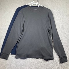 Old Navy Thermal Shirt Mens L Multi 4 Pack Waffle Knit Fair Isle Grey Navy Blue