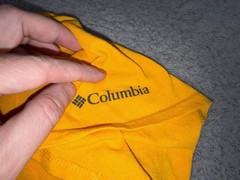 Columbia Mountain Graphic Shirt Mens Large Short Sleeve Yellow Outdoors Casual
