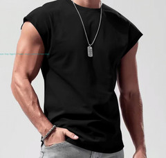 Mens Sleeveless T-Shirts Workout Tank Tops Cut Off Shirts Gym Summer Casual Tee