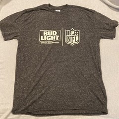 NWOT – Awesome – Bud Light X NFL – Short Sleeve Gray Heathered T-Shirt – XL