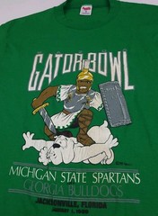 Vintage Michigan State University Spartans Gator Bowl 1988 Print T Shirt Rare