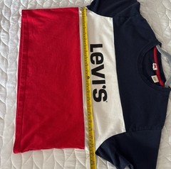 Levi’s Colorblock Logo Crew Neck Crop Top Girl’s Small Navy/White/Red
