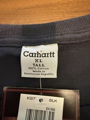 Vintage Carhartt K87 Pocket Shirt Mens XLT Tall Black Workwear Fade Lines 2000s