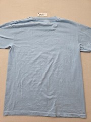 Hanes Heavyweight 50/50 Shirt Mens Small Blue Text Print Crew Neck Vintage Feel